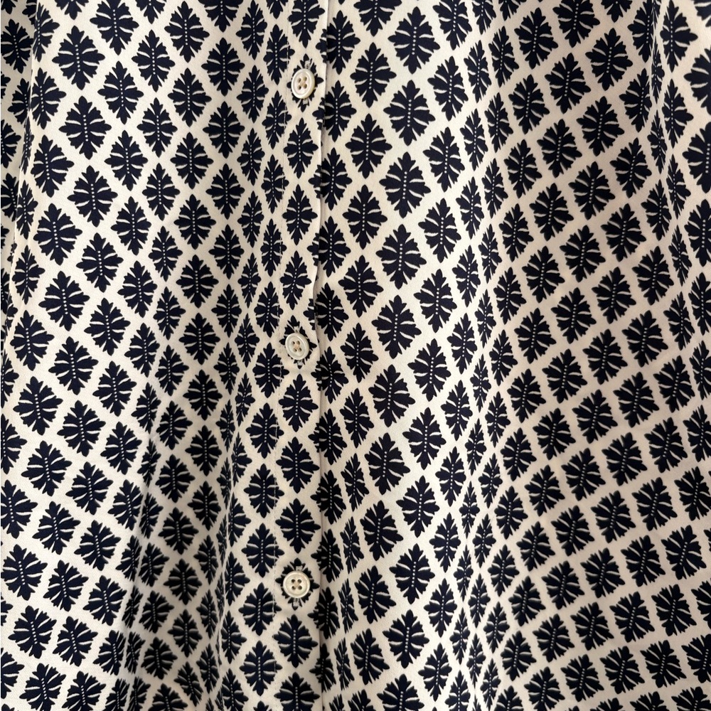 J. Jill Navy and White Patterned Blouse - Picture 4 of 7